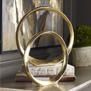 NWT! Stunning! Uttermost Gold Sculpture Decorative Rings (Set of 2)